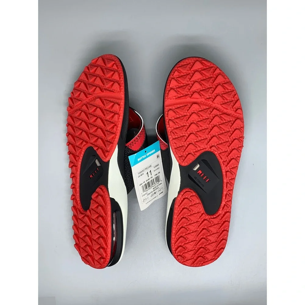 Reef Fanning Pregame Black Red Sandals CJ6403 Men's Sz 11